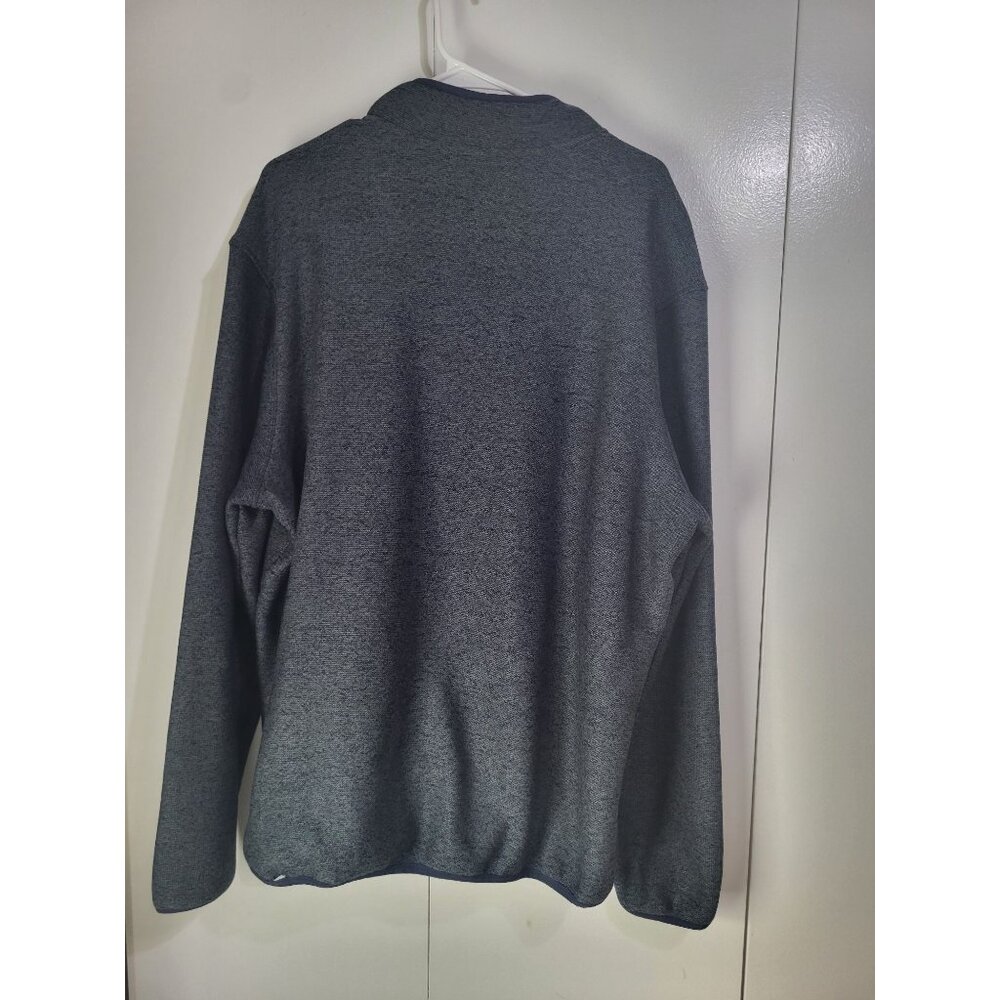 Eddie Bauer Sweater Mens XL Heather Navy Blue Fleece 1/4 Snap Pullover Outdoor - Picture 2 of 8